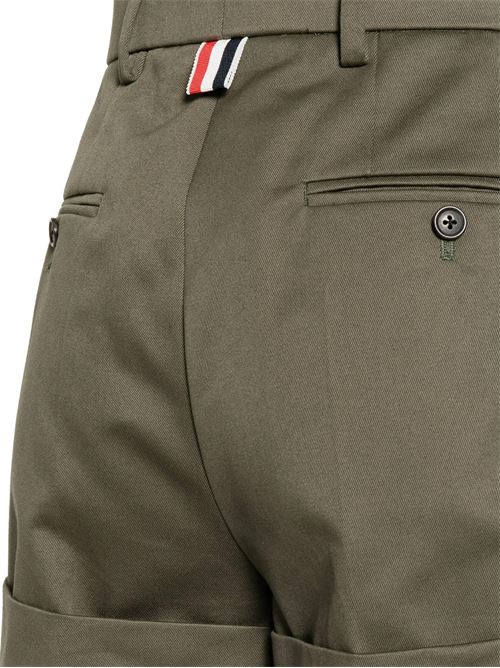 Dark green cotton shorts THOM BROWNE | FTC436UF0576320